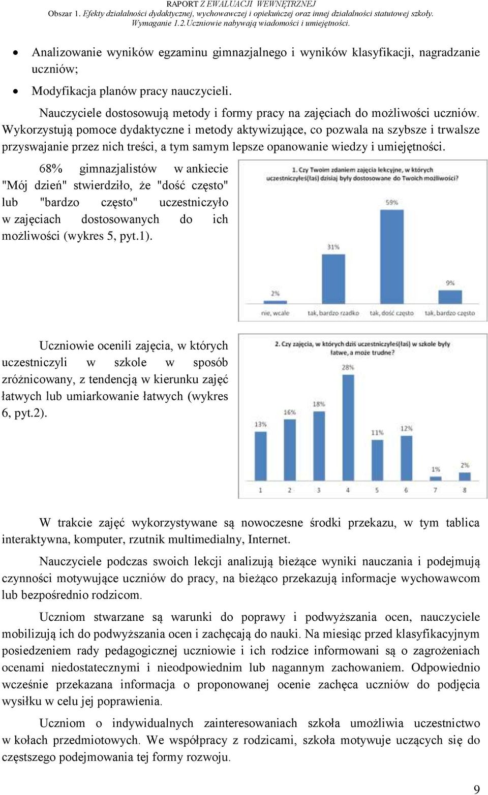 Wykorzystują pomoce dydaktyczne i metody aktywizujące, co pozwala na szybsze i trwalsze przyswajanie przez nich treści, a tym samym lepsze opanowanie wiedzy i umiejętności.