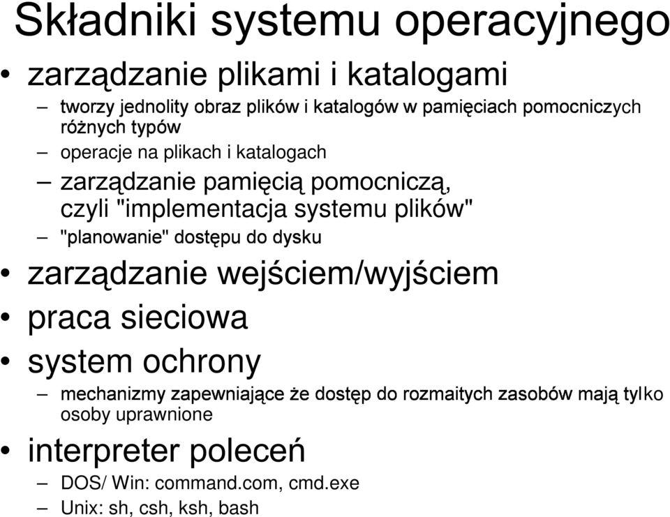 systemu plików ]DU]iG]DQLHZHM FLHPZ\M FLHP praca sieciowa system ochrony ych