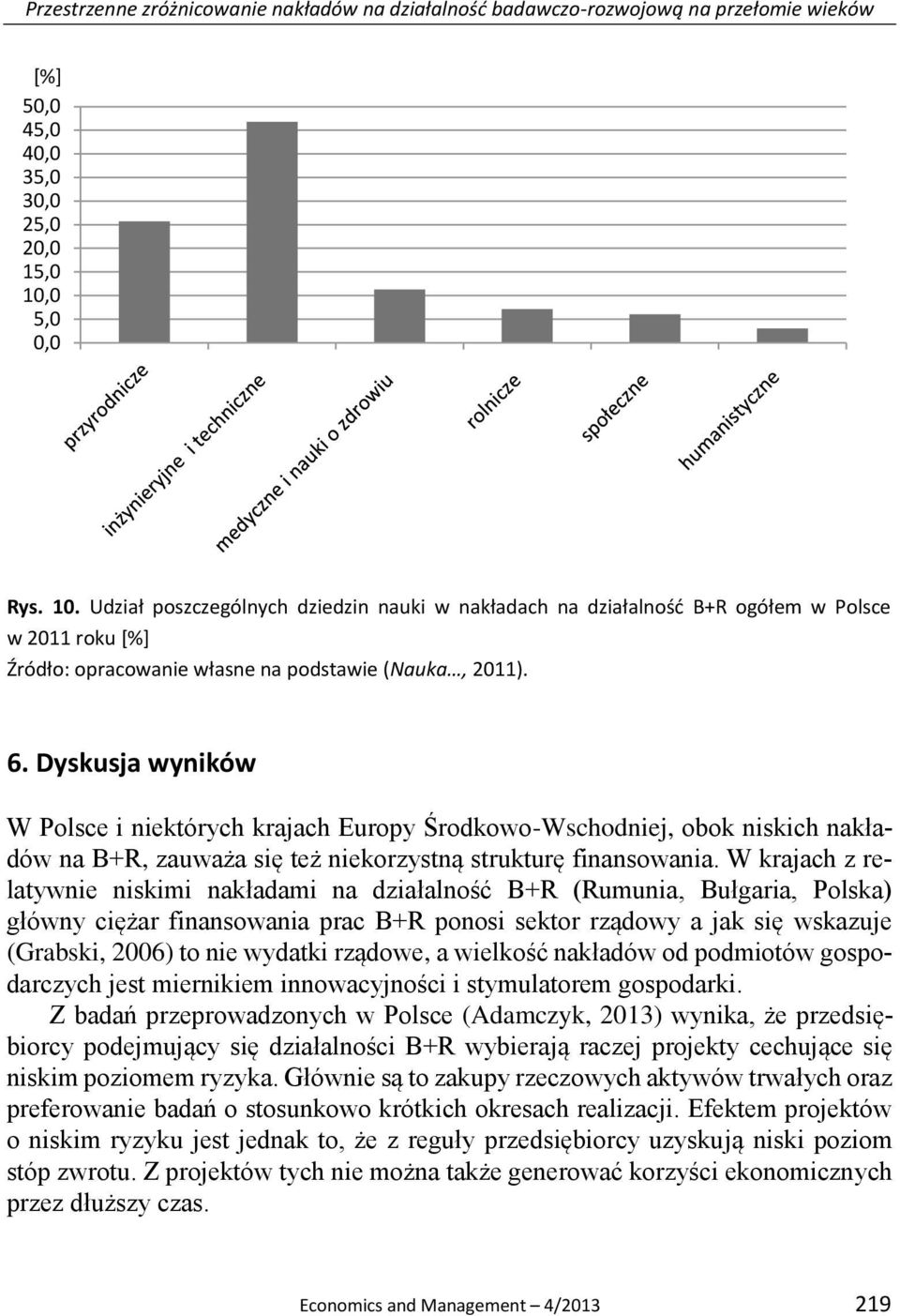 Dyskusja wyników W Polsce i niektórych krajach Europy Środkowo-Wschodniej, obok niskich nakładów na B+R, zauważa się też niekorzystną strukturę finansowania.