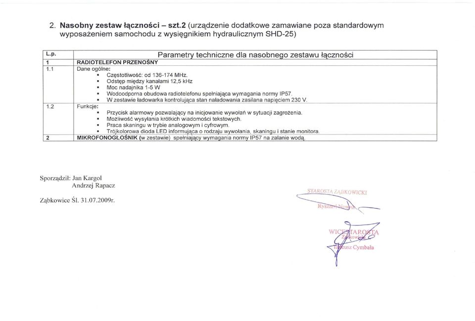 W zestawie ładowarka kontrolująca stan naładowania zasilana napięciem 230 V. 1.2 Funkcje: Przycisk alarmowy pozwalający na inicjowanie wywołań w sytuacji zagroŝenia.