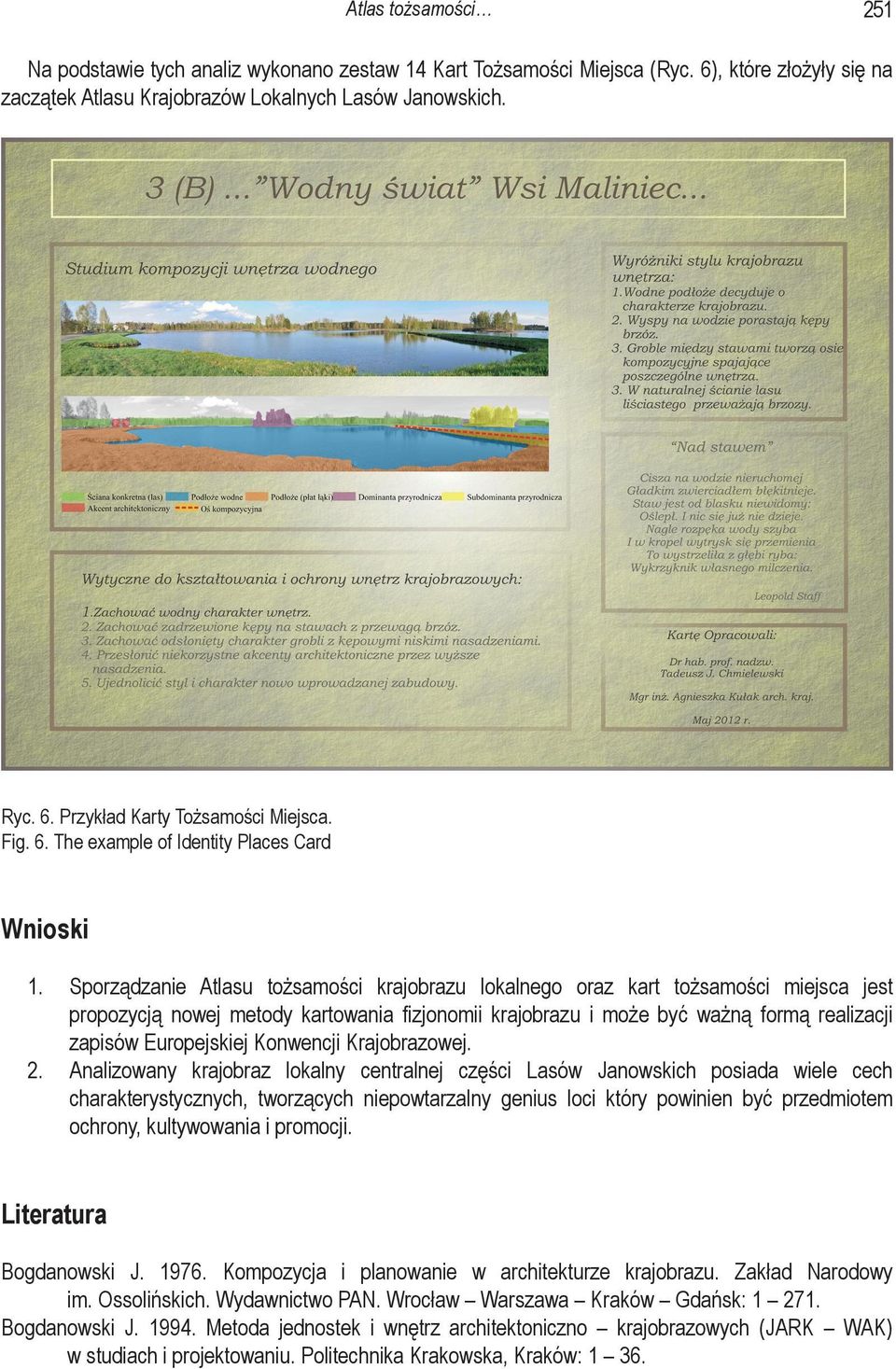 Sporządzanie Atlasu tożsamości krajobrazu lokalnego oraz kart tożsamości miejsca jest propozycją nowej metody kartowania fizjonomii krajobrazu i może być ważną formą realizacji zapisów Europejskiej