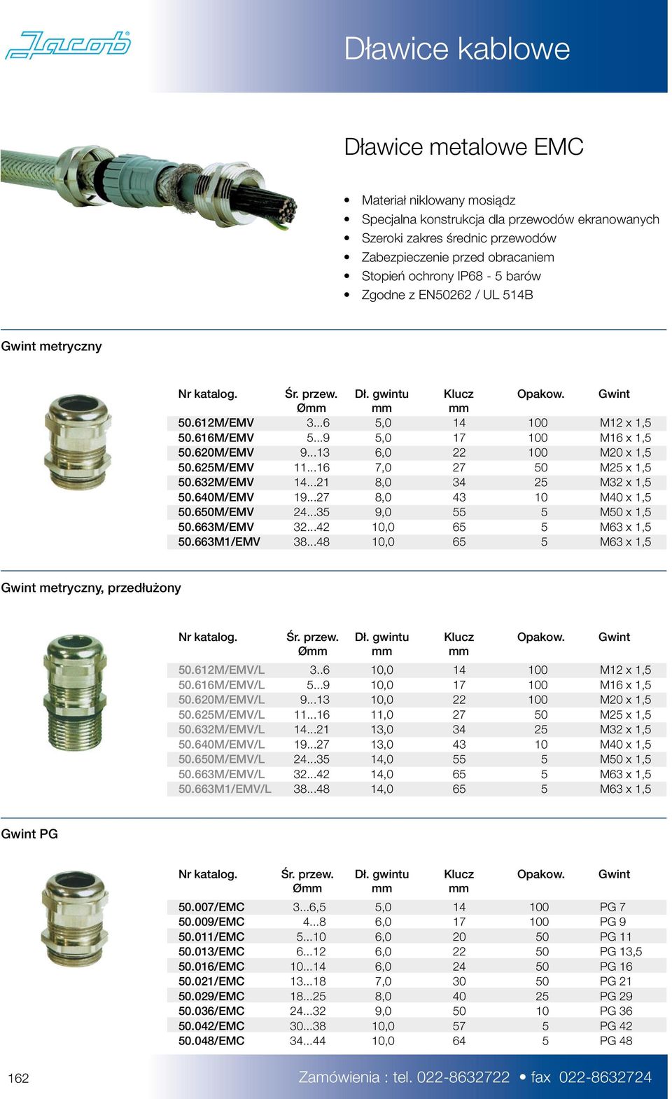 ..21 8,0 34 25 M32 x 1,5 50.640M/EMV 19...27 8,0 43 10 M40 x 1,5 50.650M/EMV 24...35 9,0 55 5 M50 x 1,5 50.663M/EMV 32...42 10,0 65 5 M63 x 1,5 50.663M1/EMV 38.