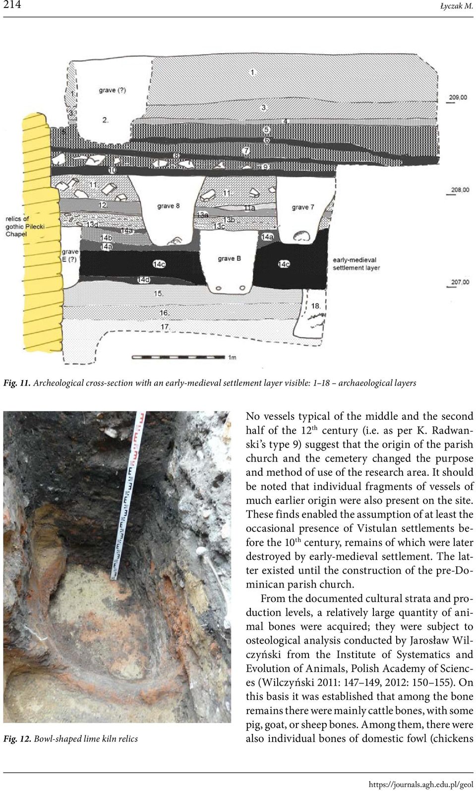 Radwanski s type 9) suggest that the origin of the parish church and the cemetery changed the purpose and method of use of the research area.