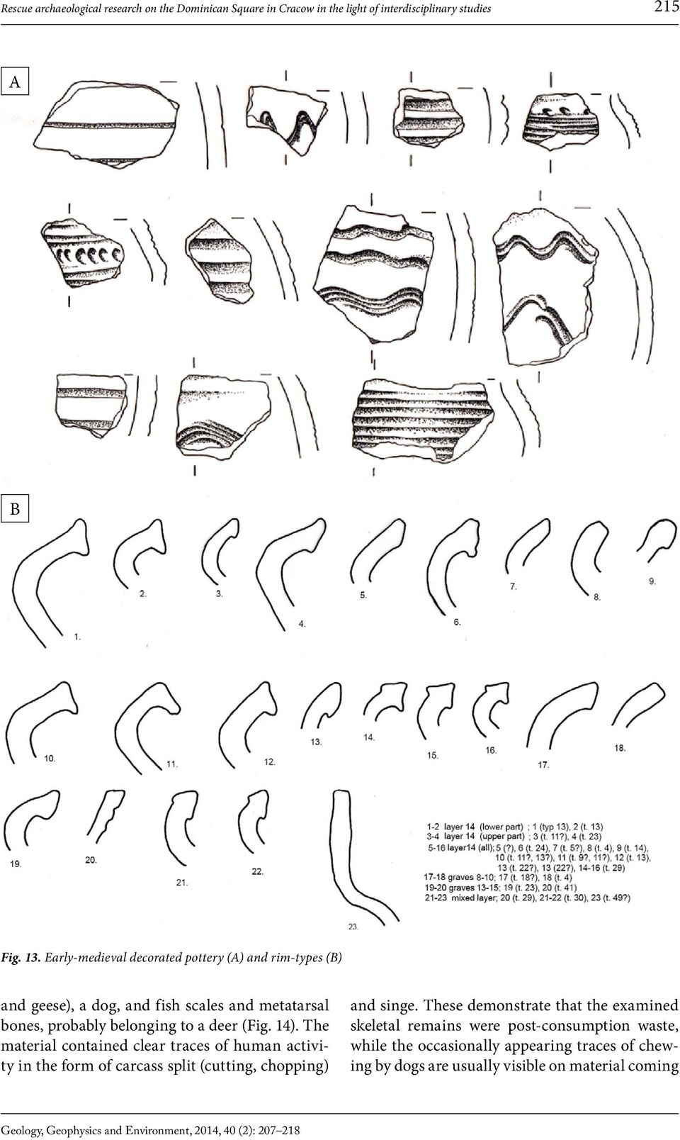 The material contained clear traces of human activity in the form of carcass split (cutting, chopping) and singe.