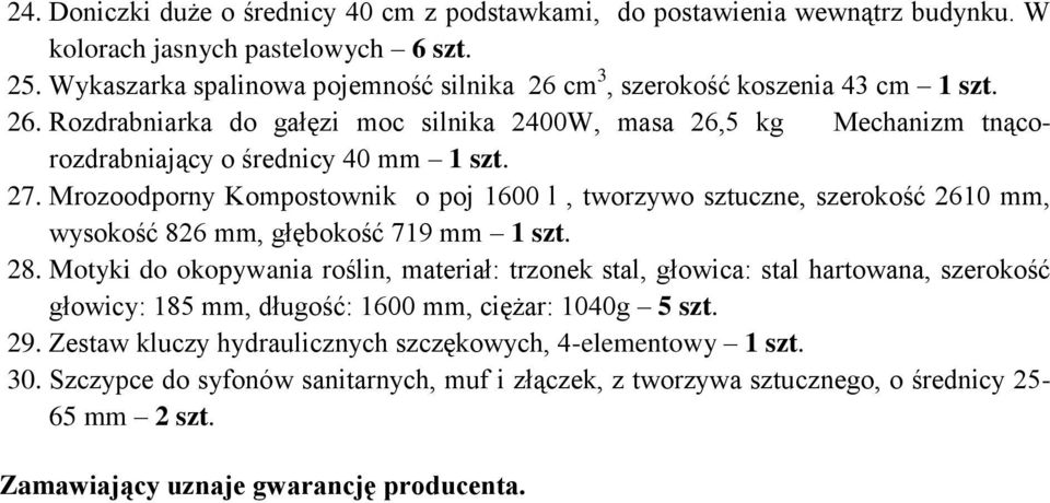 Mrozoodporny Kompostownik o poj 1600 l, tworzywo sztuczne, szerokość 2610 mm, wysokość 826 mm, głębokość 719 mm 1 szt. 28.