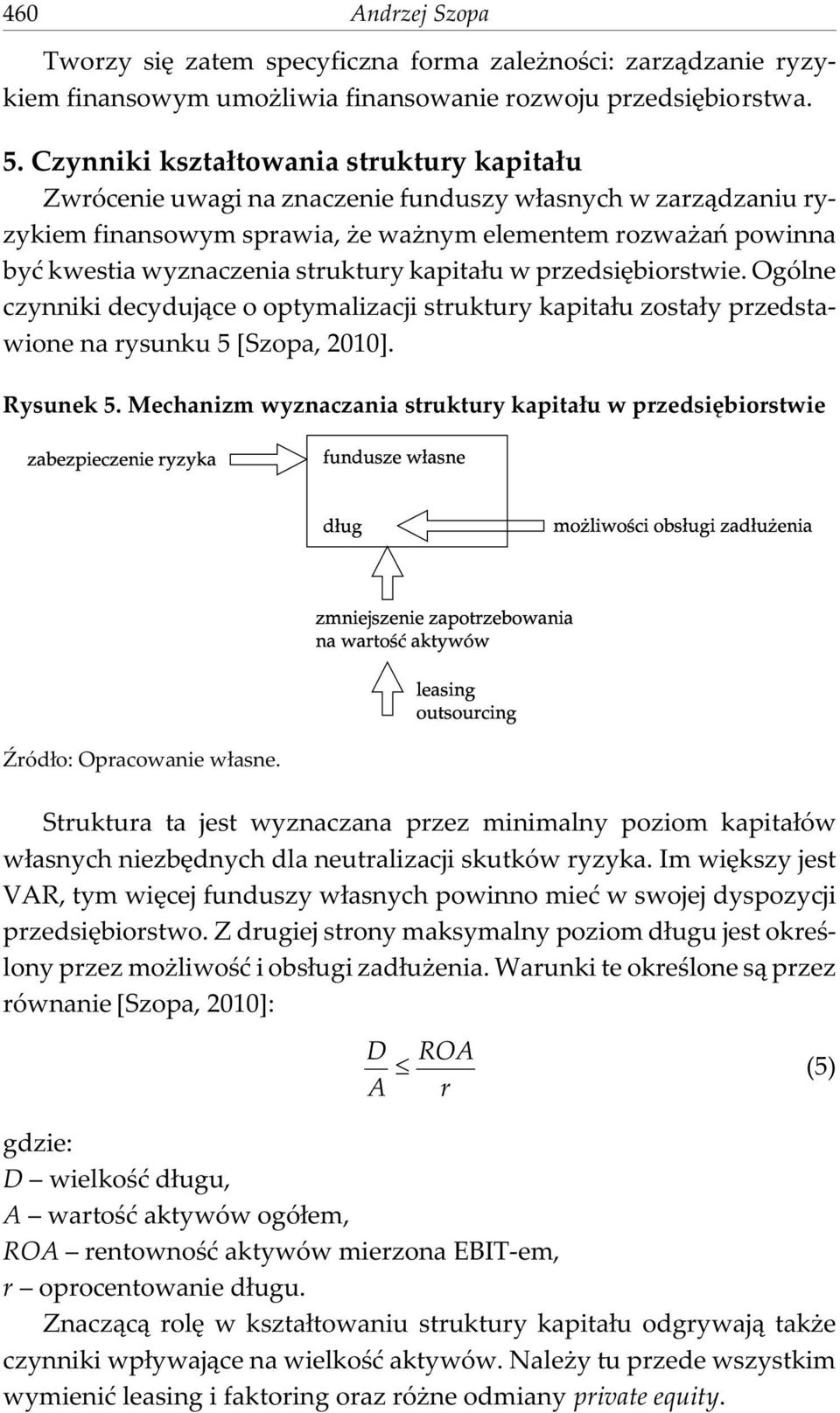 struktury kapita³u w przedsiêbiorstwie. Ogólne czynniki decyduj¹ce o optymalizacji struktury kapita³u zosta³y przedstawione na rysunku 5 [Szopa, 2010]. Rysunek 5.