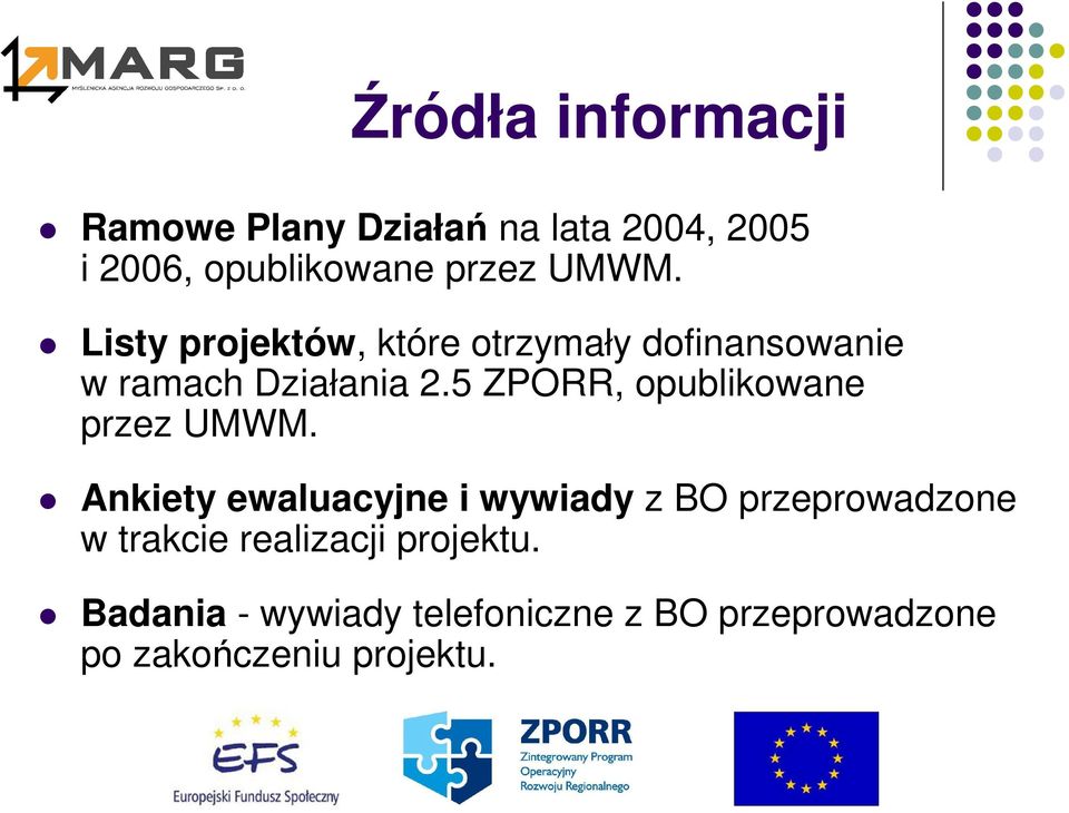 5 ZPORR, opublikowane przez UMWM.