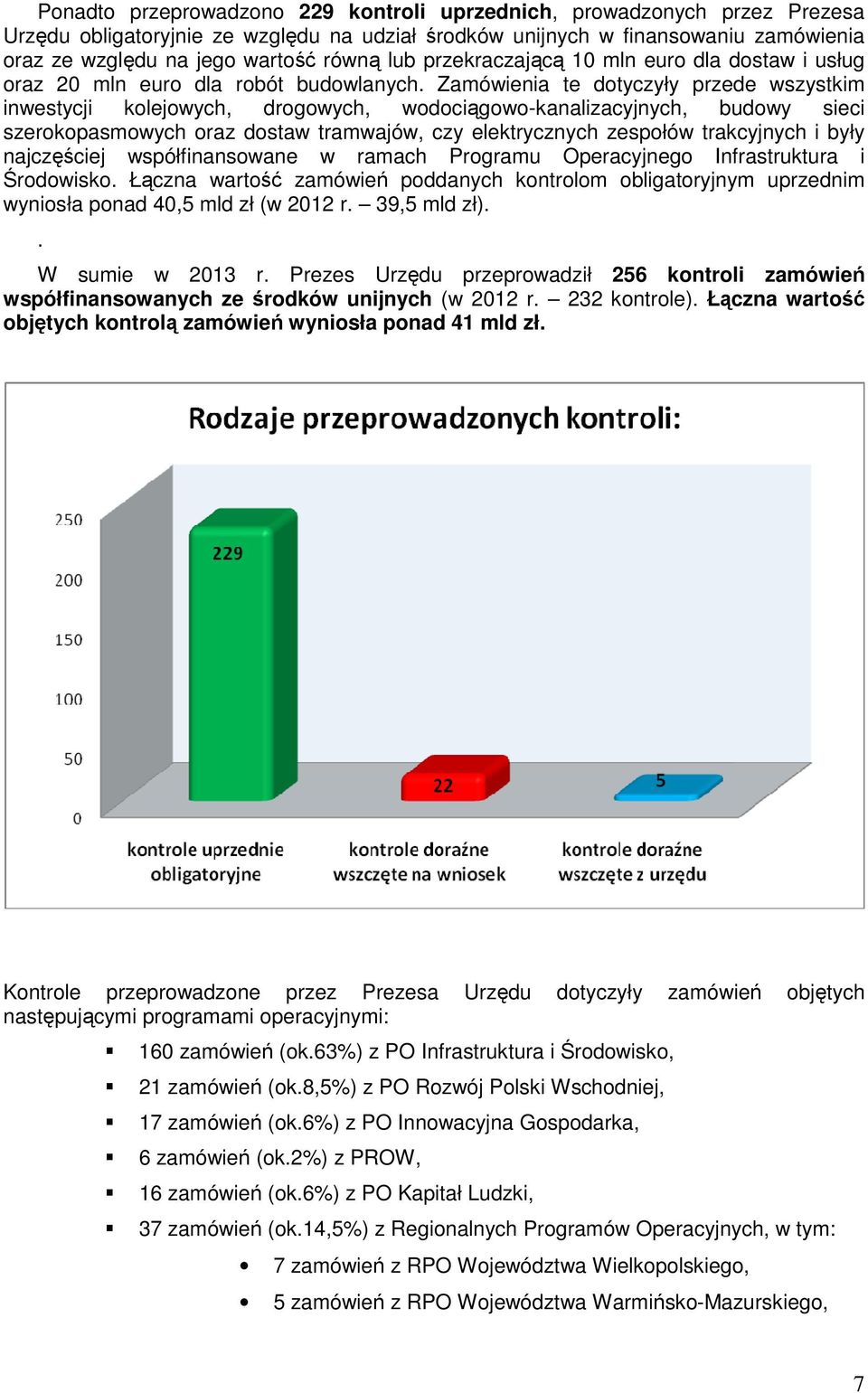 Zamówienia te dotyczyły przede wszystkim inwestycji kolejowych, drogowych, wodociągowo-kanalizacyjnych, budowy sieci szerokopasmowych oraz dostaw tramwajów, czy elektrycznych zespołów trakcyjnych i