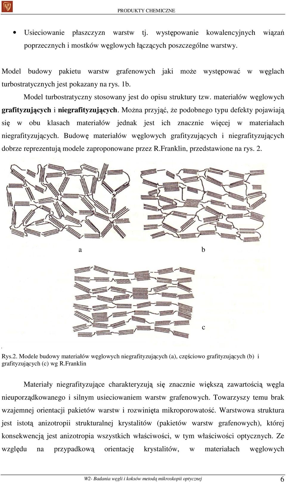 materiałów węglowych grafityzujących i niegrafityzujących.