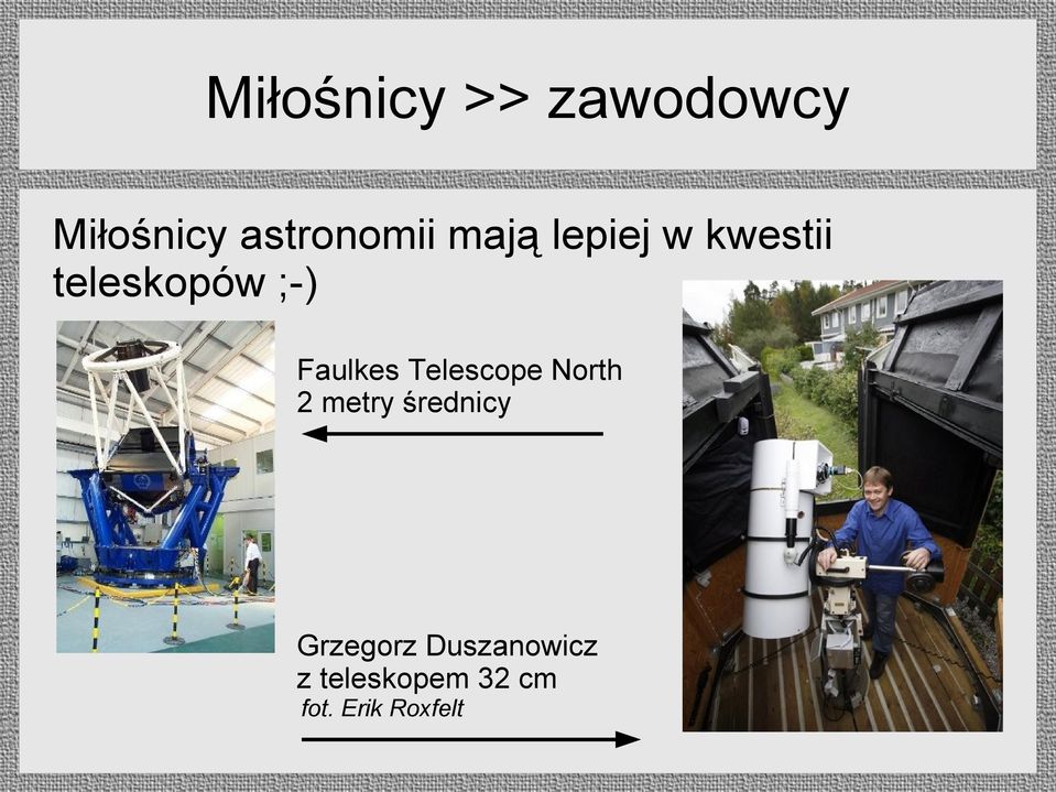 Telescope North 2 metry średnicy Grzegorz