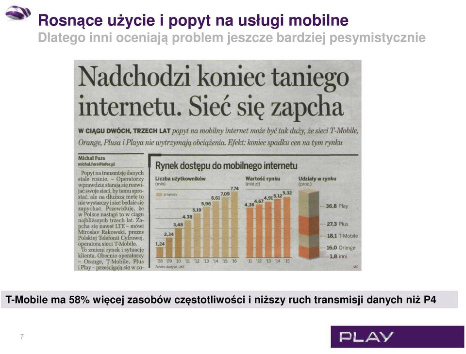 pesymistycznie T-Mobile ma 58% więcej zasobów