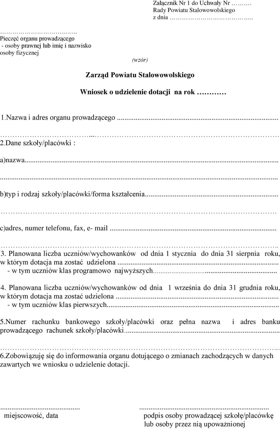 Dane szkoły/placówki : a)nazwa...... b)typ i rodzaj szkoły/placówki/forma kształcenia.... c)adres, numer telefonu, fax, e- mail..... 3.