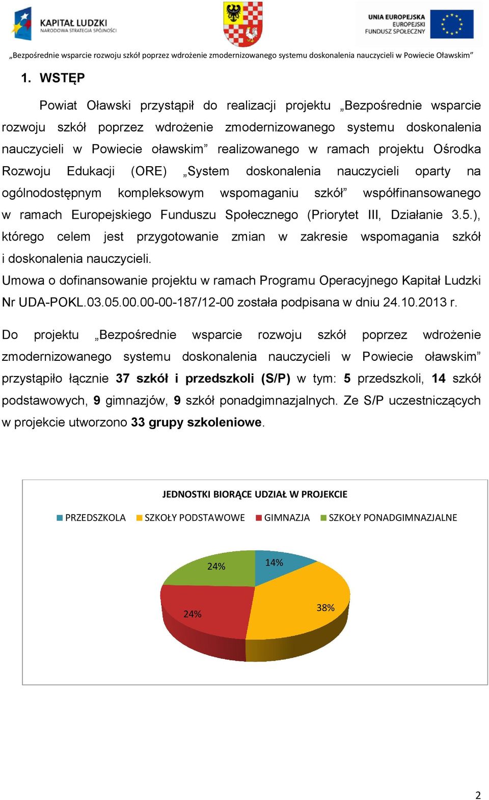 (Priorytet III, Działanie.5.), którego celem jest przygotowanie zmian w zakresie wspomagania szkół i doskonalenia nauczycieli.