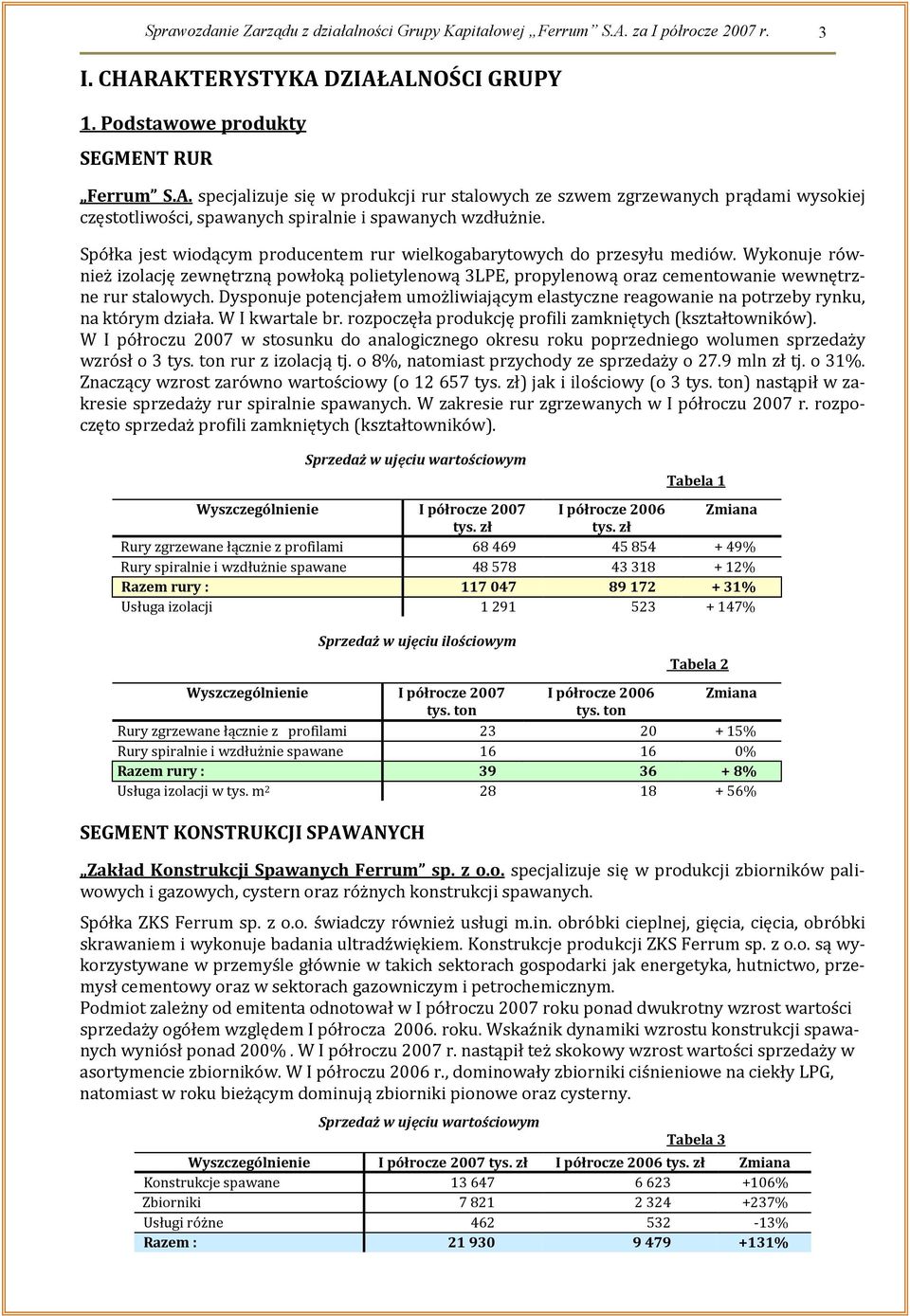 Spółka jest wiodącym producentem rur wielkogabarytowych do przesyłu mediów. Wykonuje również izolację zewnętrzną powłoką polietylenową 3LPE, propylenową oraz cementowanie wewnętrzne rur stalowych.