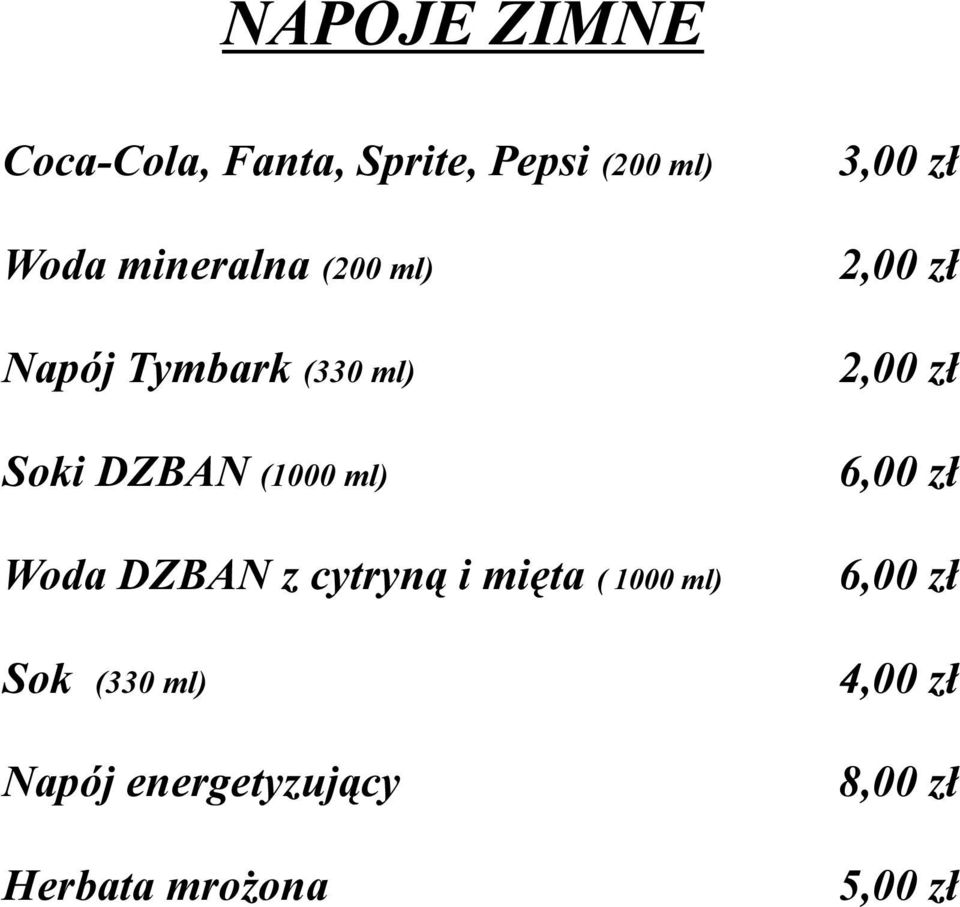 DZBAN (1000 ml) Woda DZBAN z cytryną i mięta ( 1000 ml)