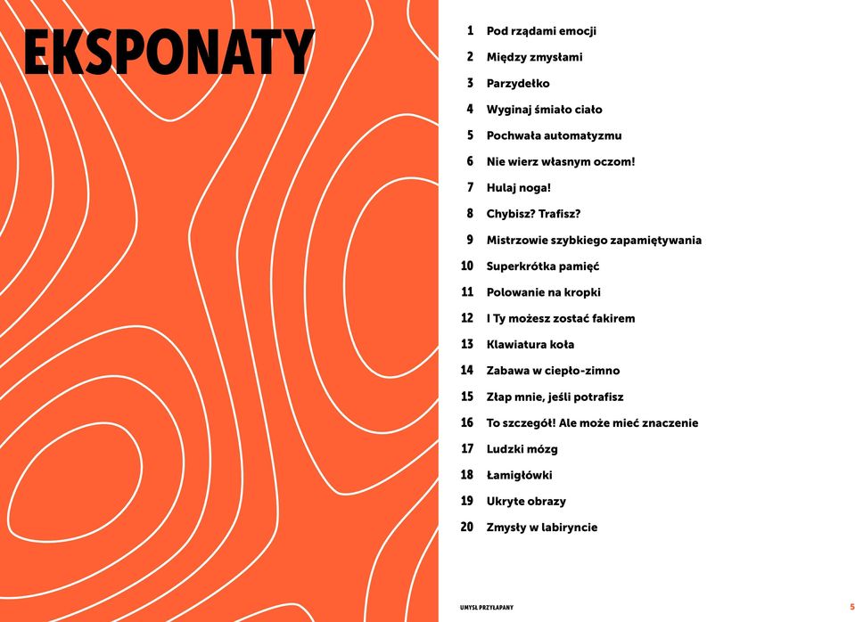 9 Mistrzowie szybkiego zapamiętywania 10 Superkrótka pamięć 11 Polowanie na kropki 12 I Ty możesz zostać fakirem 13