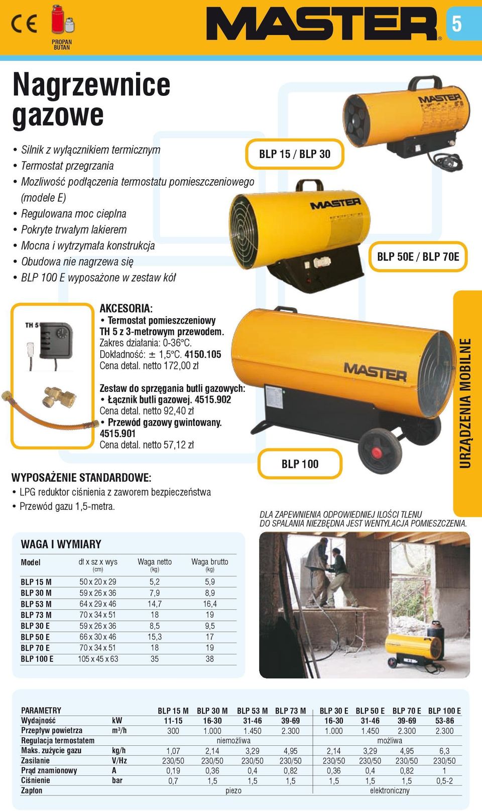 Zakres działania: 0-36 C. Dokładność: ± 1,5 C. 4150.105 Cena detal. netto 172,00 zł Zestaw do sprzęgania butli gazowych: Łącznik butli gazowej. 4515.902 Cena detal.