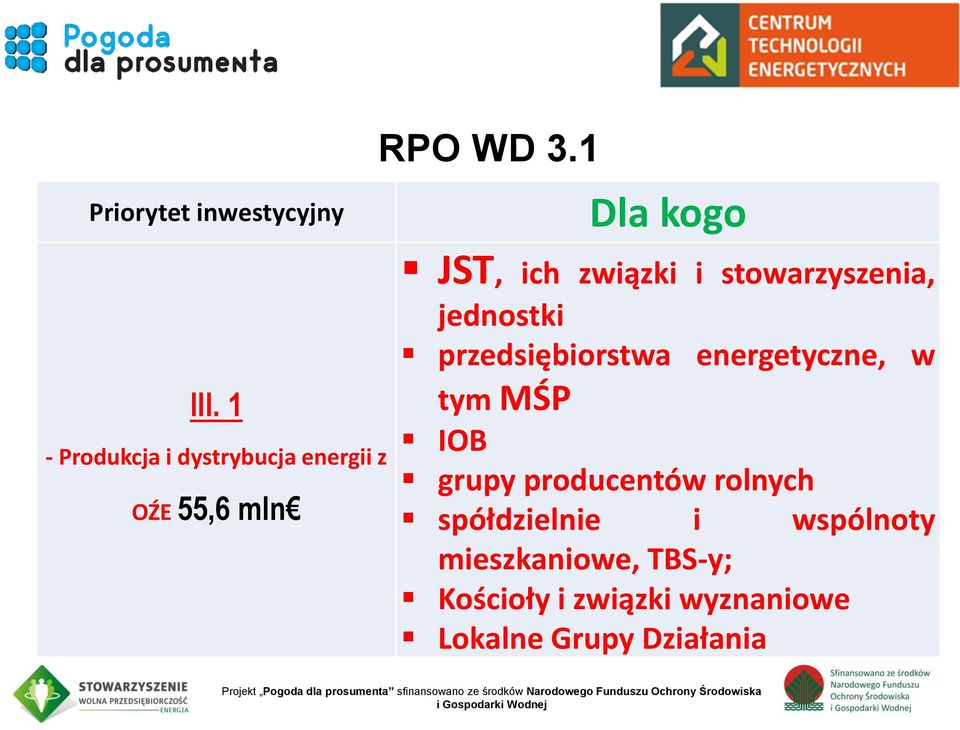 1 Dla kogo JST, ich związki i stowarzyszenia, jednostki przedsiębiorstwa