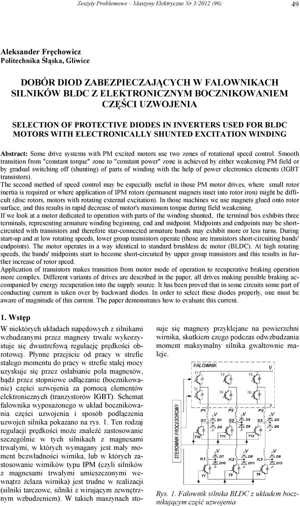 rotational speed control.