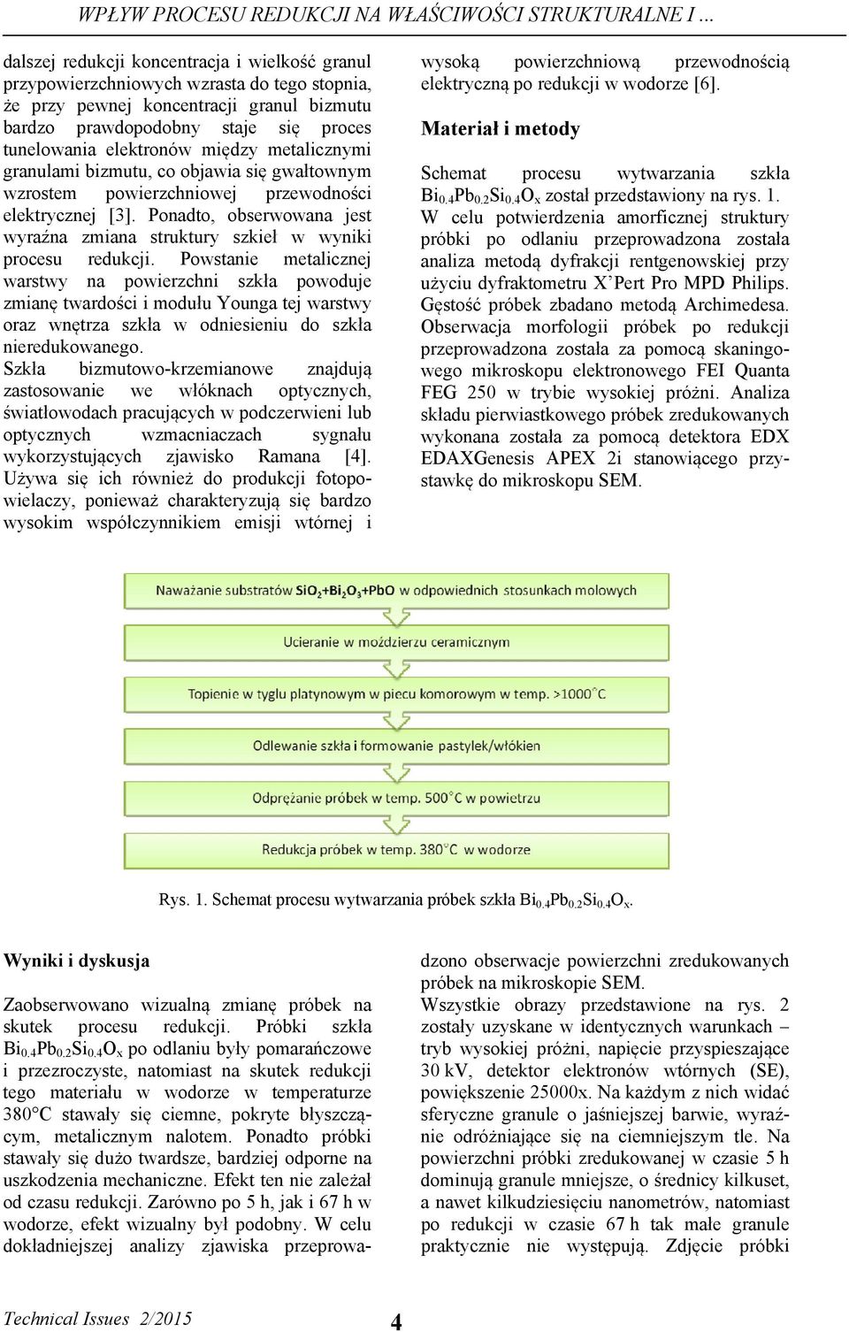 elektronów między metalicznymi granulami bizmutu, co objawia się gwałtownym wzrostem powierzchniowej przewodności elektrycznej [3].