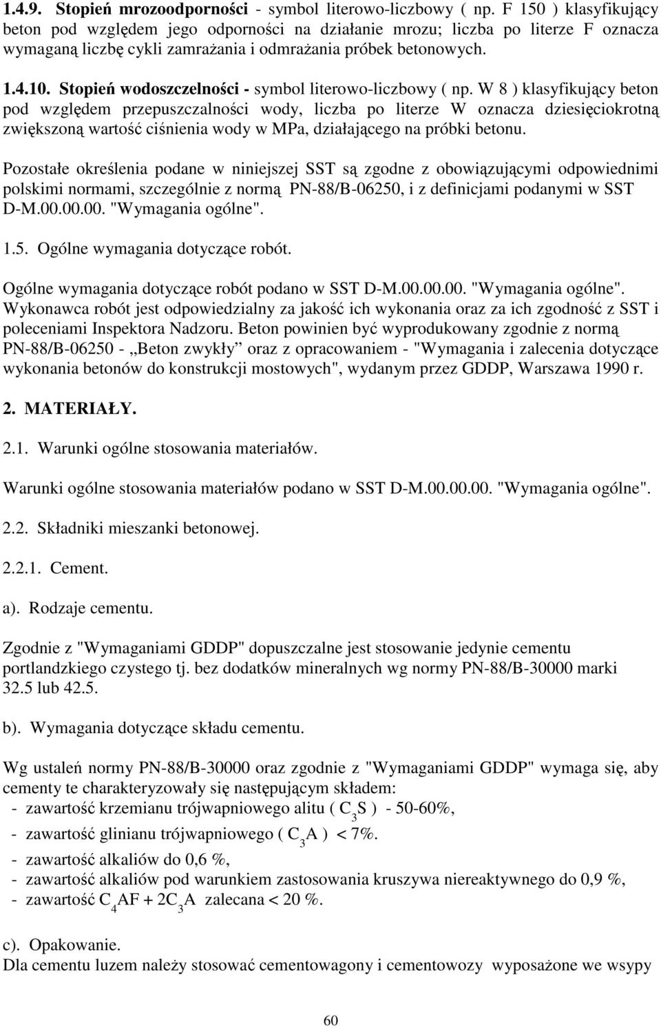 Stopie wodoszczelnoci - symbol literowo-liczbowy ( np.