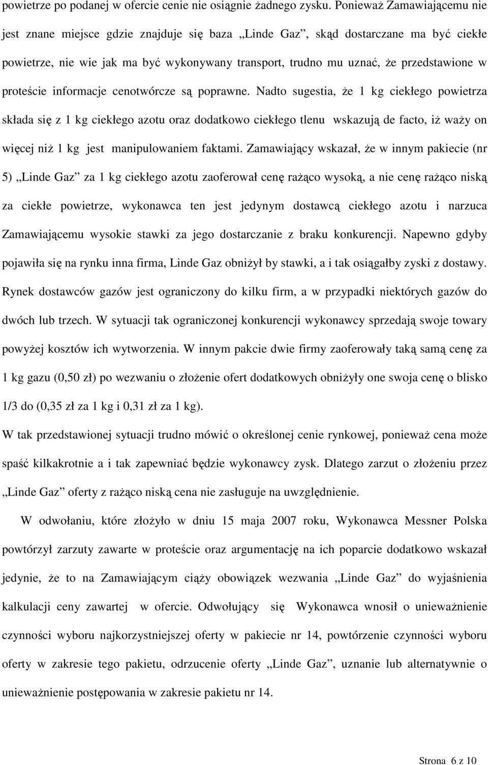 proteście informacje cenotwórcze są poprawne.