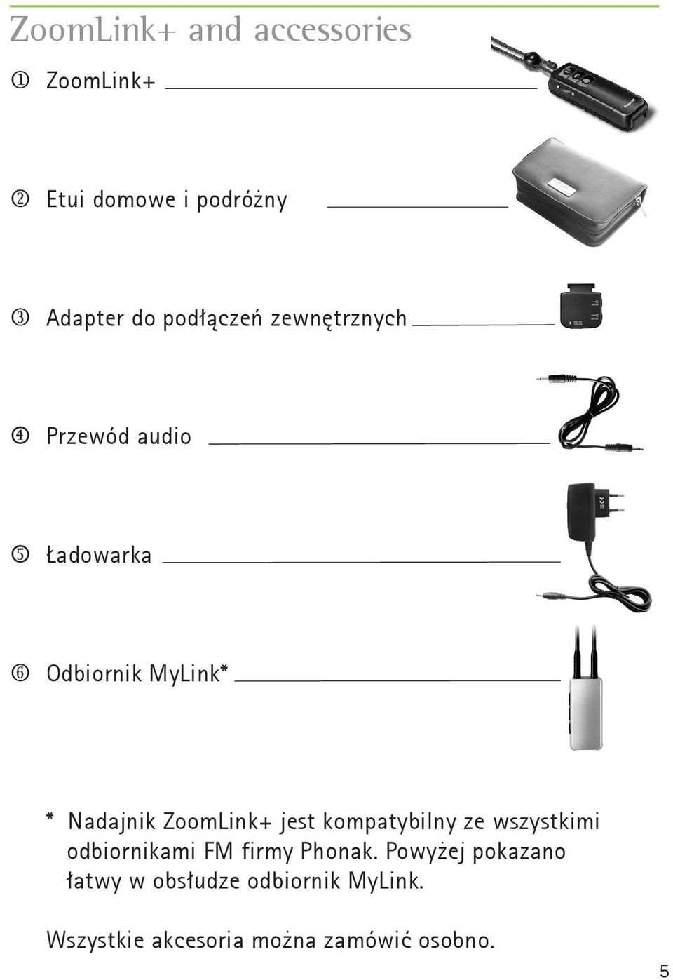 ZoomLink+ jest kompatybilny ze wszystkimi odbiornikami FM firmy Phonak.