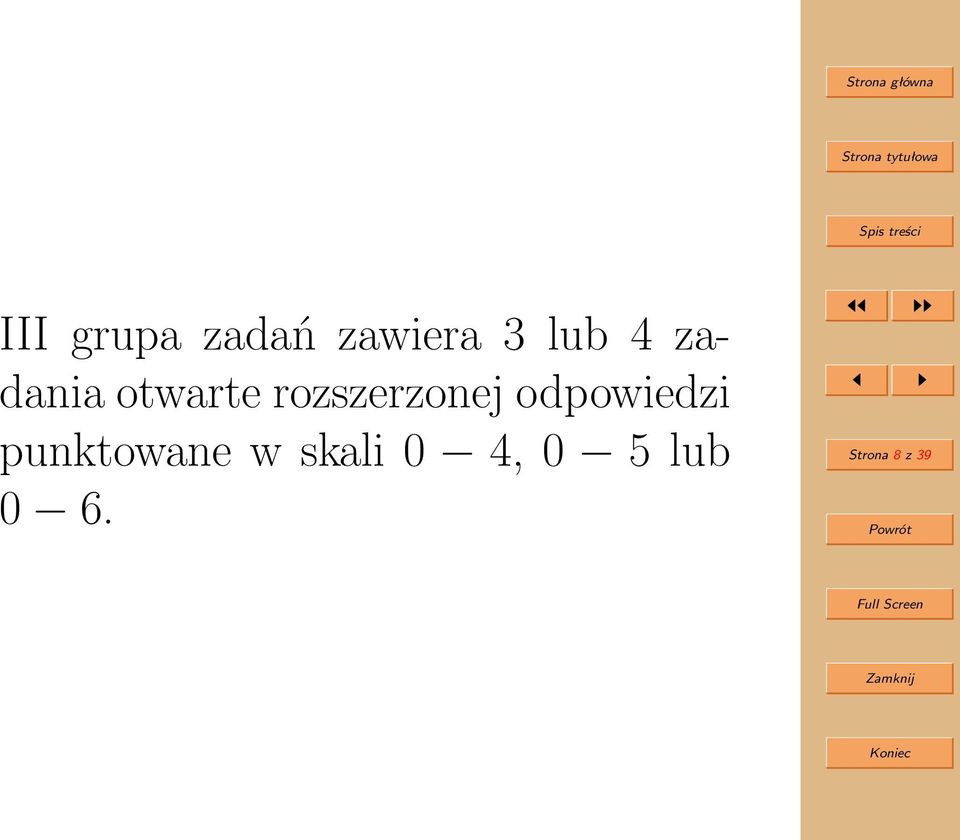 odpowiedzi punktowane w skali