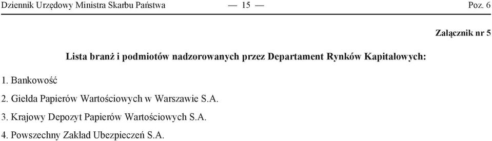 Rynków Kapitałowych: 1. Bankowość 2.