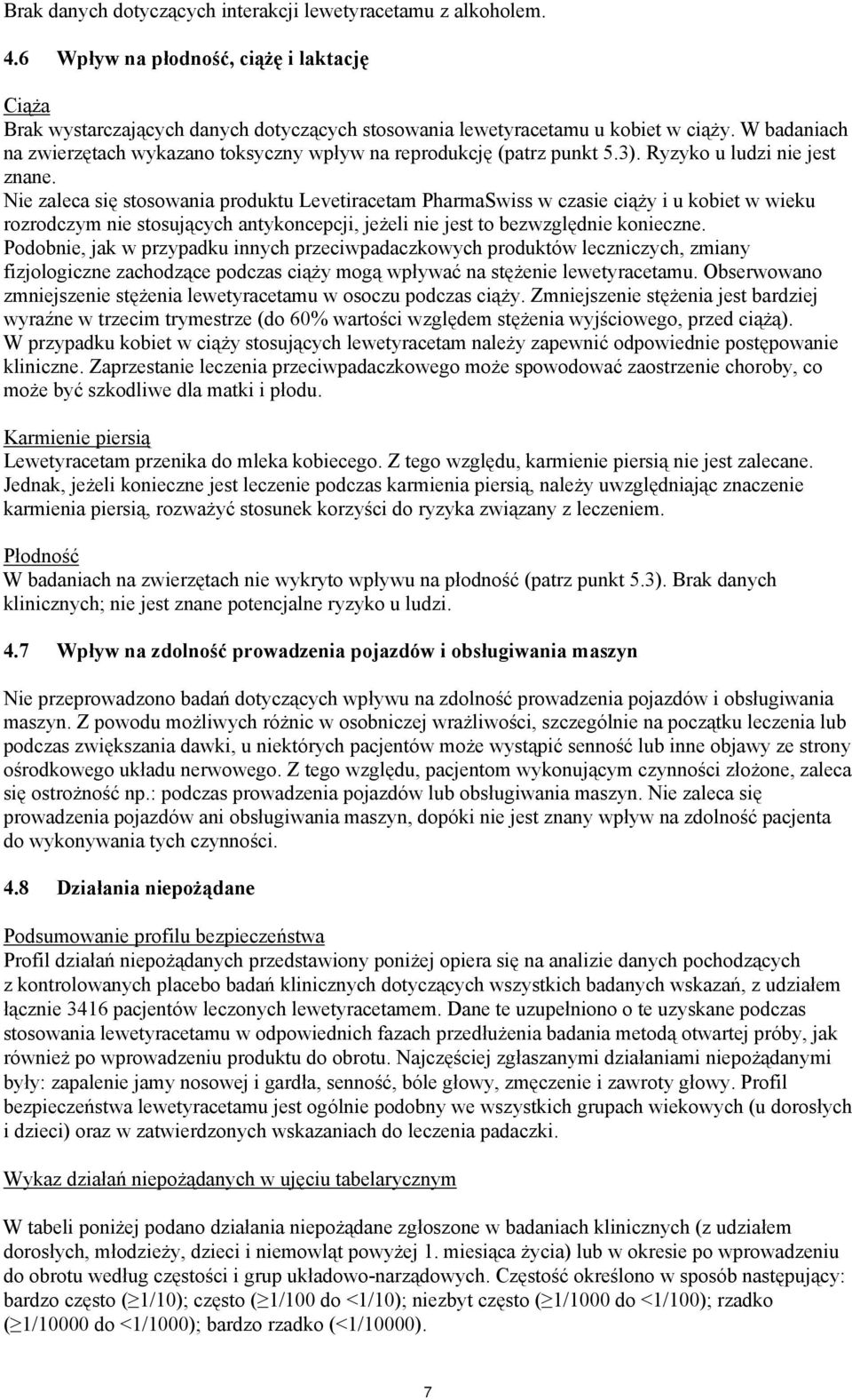 Nie zaleca się stosowania produktu Levetiracetam PharmaSwiss w czasie ciąży i u kobiet w wieku rozrodczym nie stosujących antykoncepcji, jeżeli nie jest to bezwzględnie konieczne.