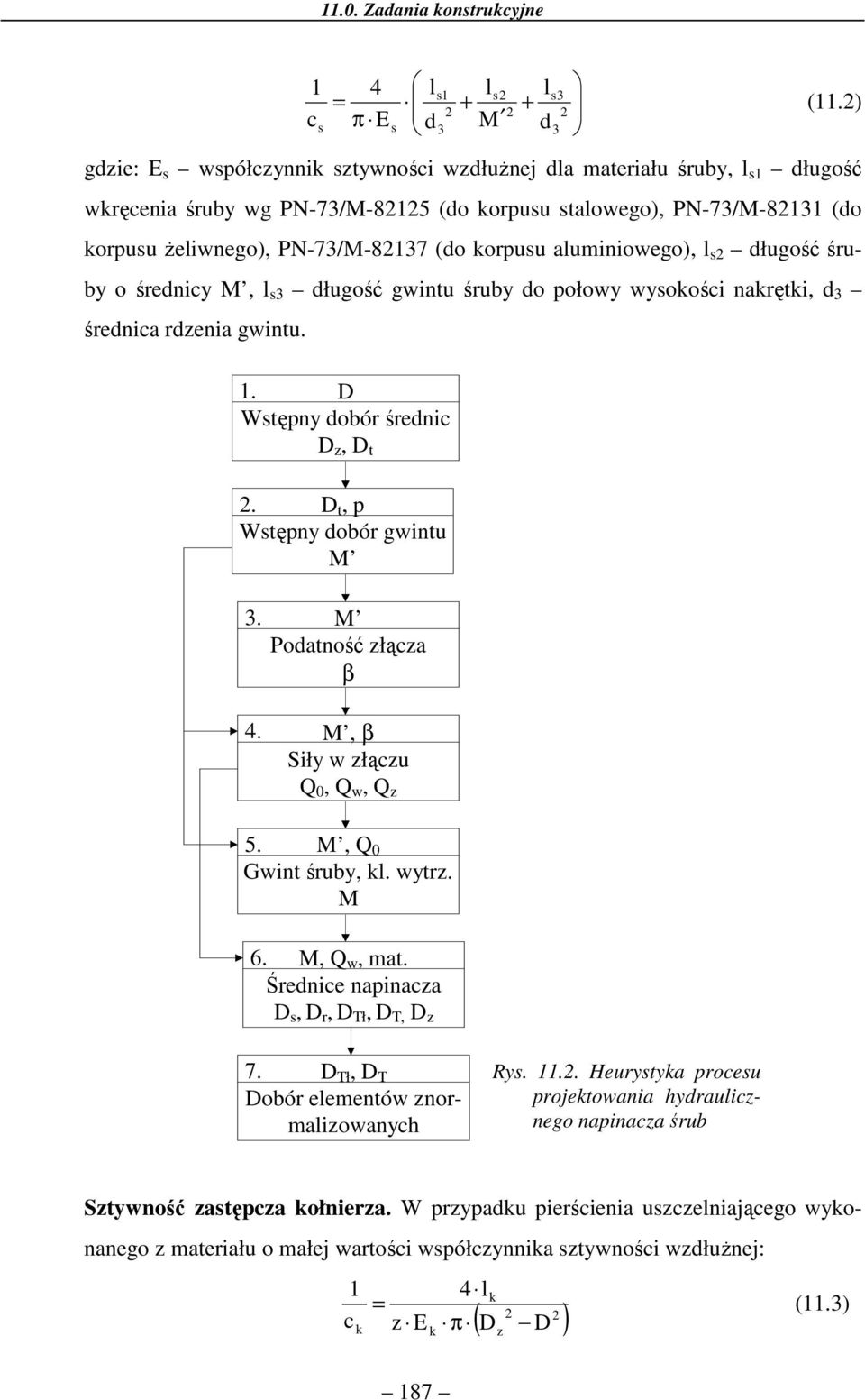 ługość śuby o śenicy M, l s ługość gintu śuby o połoy ysokości nakętki, śenica enia gintu.. Wstępny obó śenic, t. t, p Wstępny obó gintu M. M oatność łąca β 4.