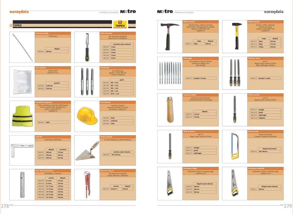 NAR-0021 NAR-0022 NAR-0023 12 mm NAR-0123 1000 g 350 mm NAR-0024 NAR-0025 20 mm Pilniki iglaki Pilniki do metalu Folia malarska Gwintowniki bez uchwytów, 140 mm na uchwyt 3 mm różne kształty stal T12