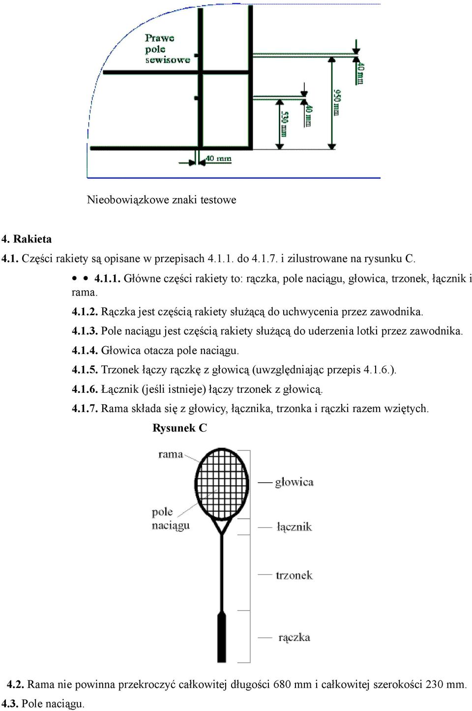 4.1.5. Trzonek łączy rączkę z głowicą (uwzględniając przepis 4.1.6.). 4.1.6. Łącznik (jeśli istnieje) łączy trzonek z głowicą. 4.1.7.