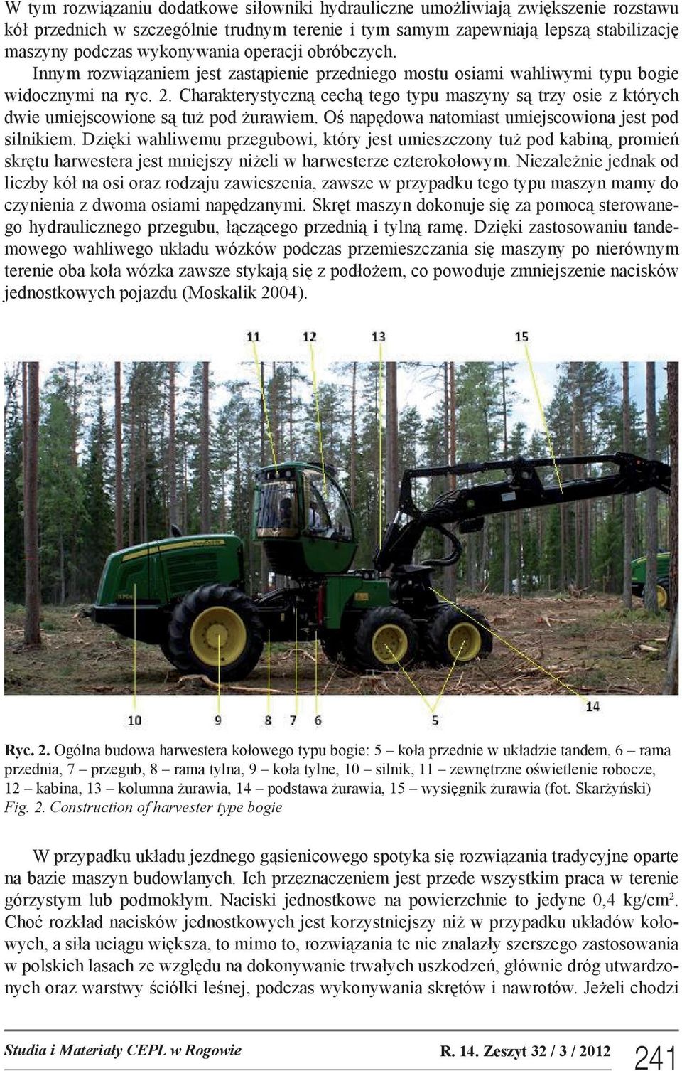 Charakterystyczną cechą tego typu maszyny są trzy osie z których dwie umiejscowione są tuż pod żurawiem. Oś napędowa natomiast umiejscowiona jest pod silnikiem.