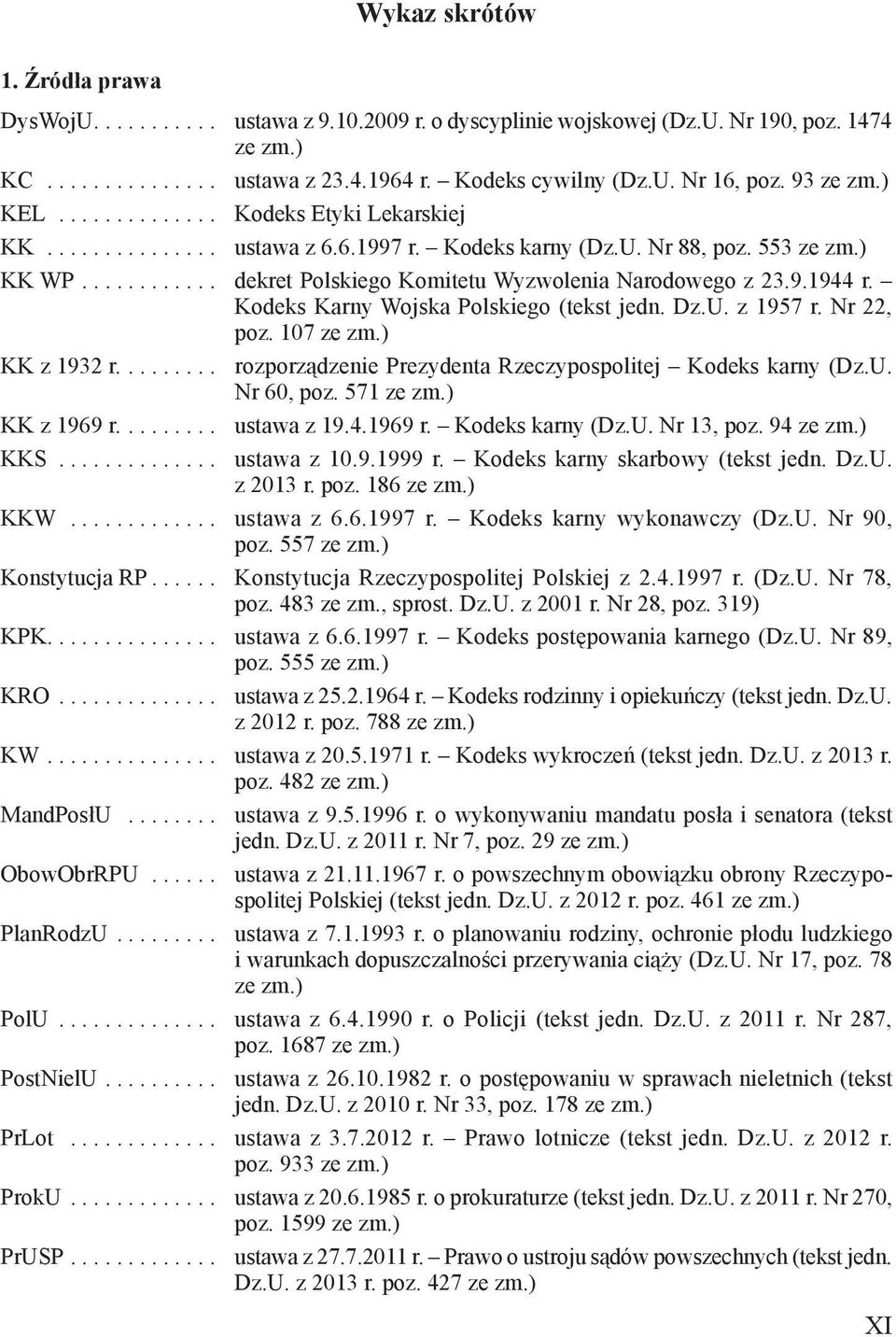 9.1944 r. Kodeks Karny Wojska Polskiego (tekst jedn. Dz.U. z 1957 r. Nr 22, poz. 107 ze zm.) KK z 1932 r......... rozporządzenie Prezydenta Rzeczypospolitej Kodeks karny (Dz.U. Nr 60, poz. 571 ze zm.