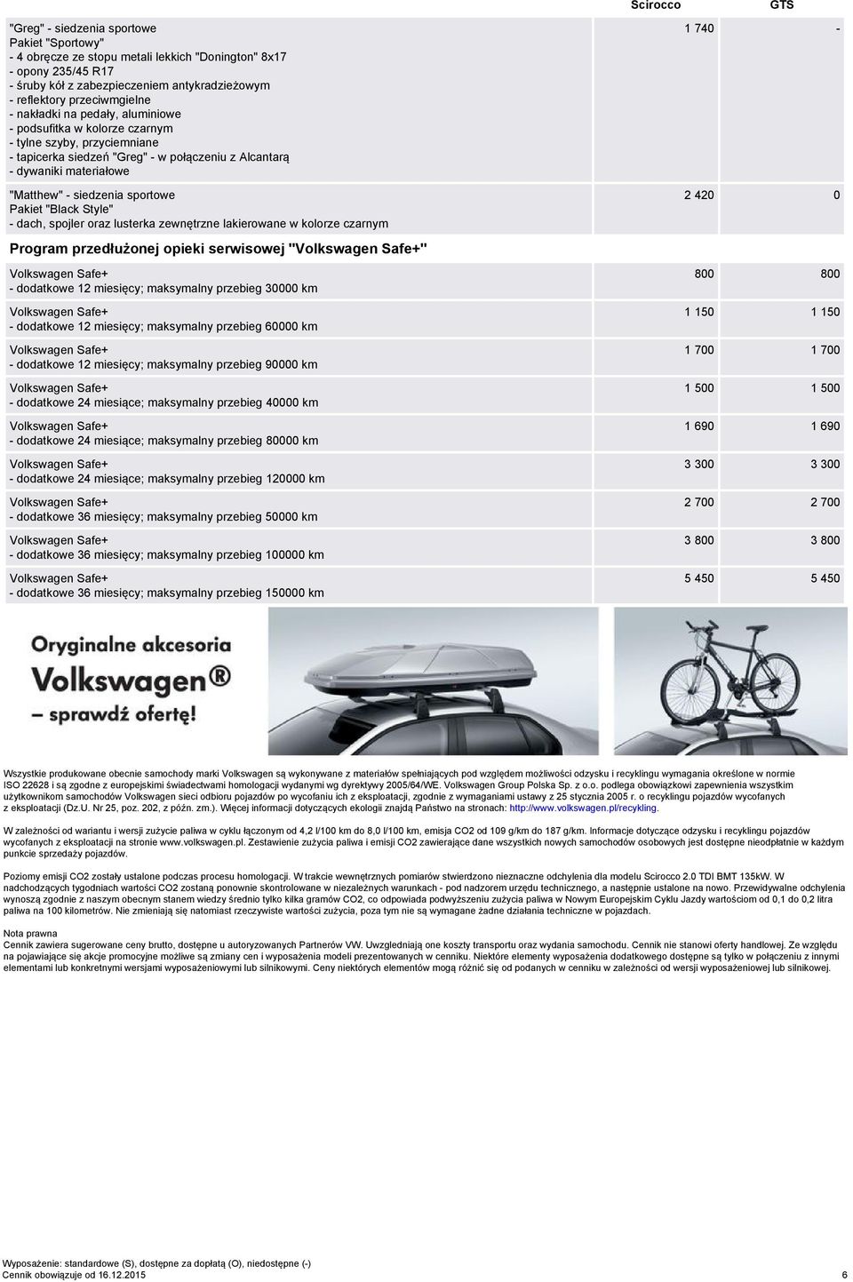 siedzenia sportowe Pakiet "Black tyle" - dach, spojler oraz lusterka zewnętrzne lakierowane w kolorze czarnym 1 74 2 420 0 Program przedłużonej opieki serwisowej "" - dodatkowe 12 miesięcy;