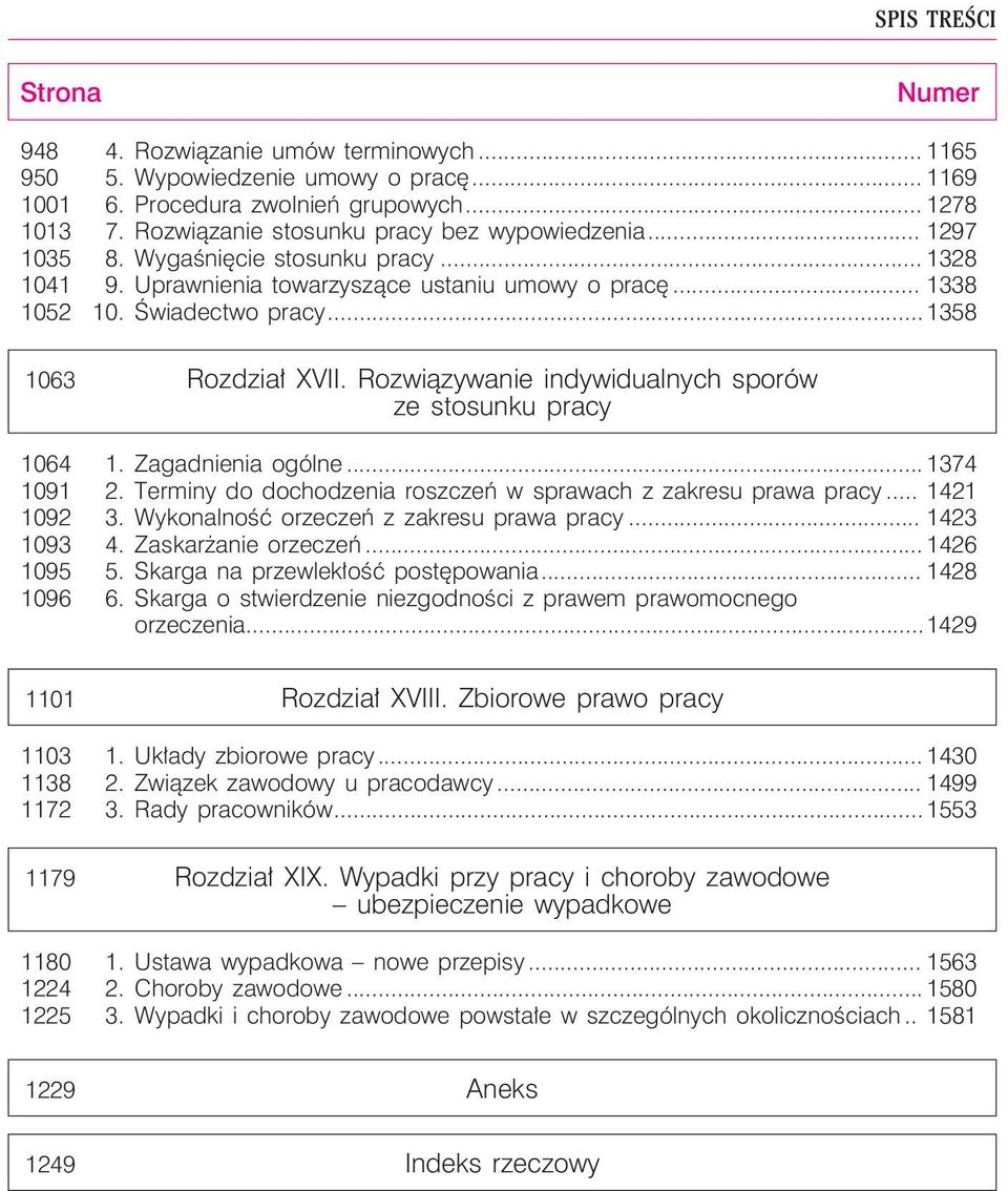 .. 1358 1063 Rozdzia³ XVII. Rozwi¹zywanie indywidualnych sporów ze stosunku pracy 1064 1. Zagadnienia ogólne... 1374 1091 2. Terminy do dochodzenia roszczeñ w sprawach z zakresu prawa pracy.