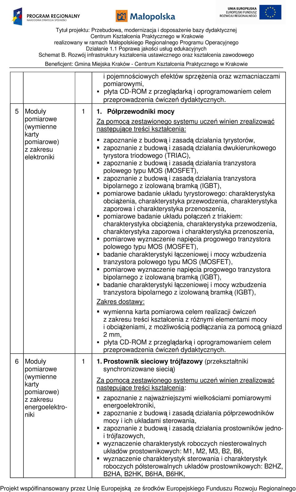 Półprzewodniki mocy zapoznanie z budową i zasadą działania tyrystorów, zapoznanie z budową i zasadą działania dwukierunkowego tyrystora triodowego (TRIAC), zapoznanie z budową i zasadą działania