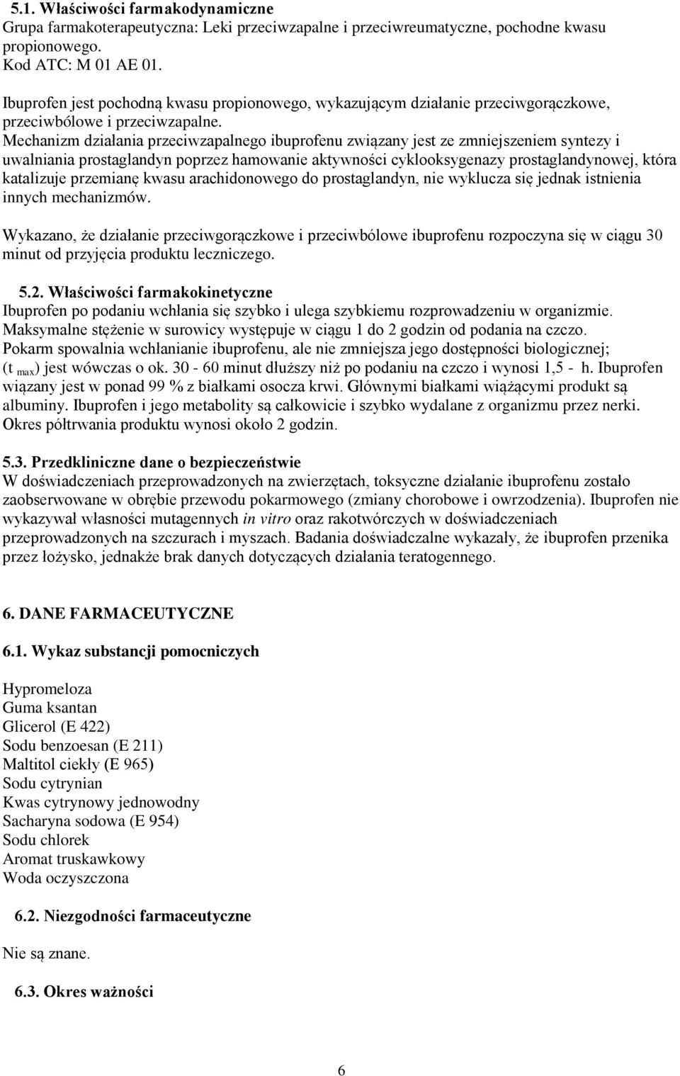 Mechanizm działania przeciwzapalnego ibuprofenu związany jest ze zmniejszeniem syntezy i uwalniania prostaglandyn poprzez hamowanie aktywności cyklooksygenazy prostaglandynowej, która katalizuje