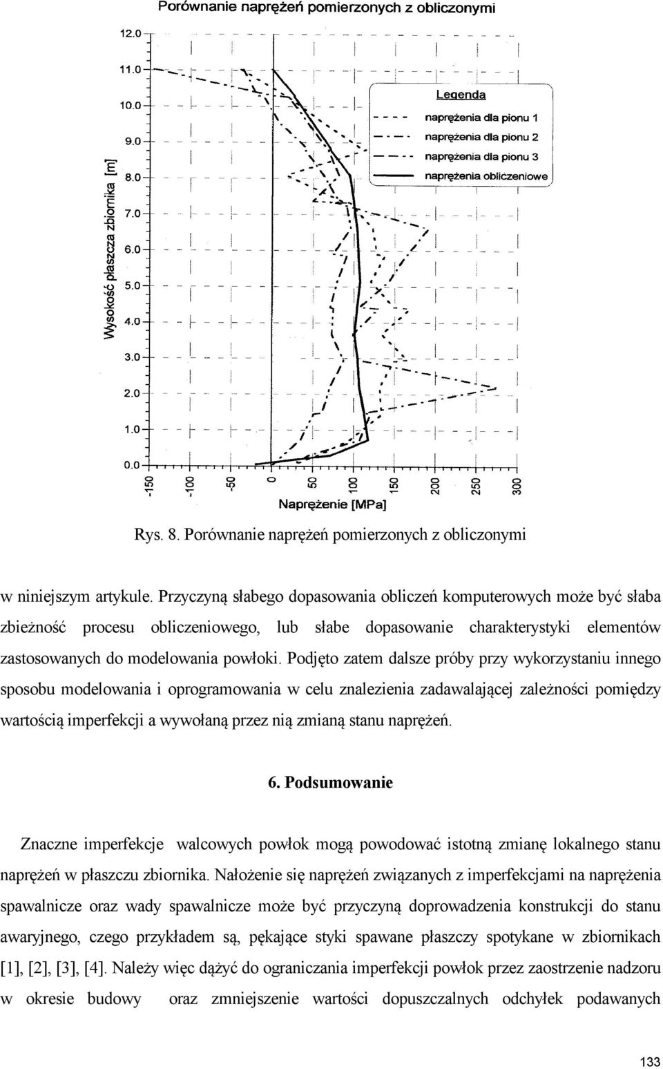 Podjęto zatem dalsze próby przy wykorzystaniu innego sposobu modelowania i oprogramowania w celu znalezienia zadawalającej zależności pomiędzy wartością imperfekcji a wywołaną przez nią zmianą stanu