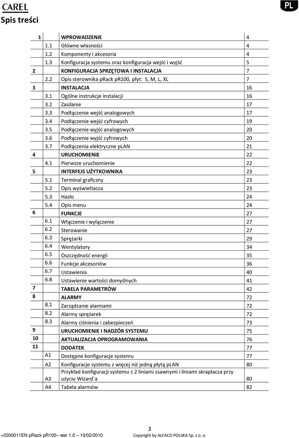 5 Podłączenie wyjść analogowych 20 3.6 Podłączenie wyjść cyfrowych 20 3.7 Podłączenia elektryczne plan 21 4 URUCHOMIENIE 22 4.1 Pierwsze uruchomienie 22 5 INTERFEJS UŻYTKOWNIKA 23 5.