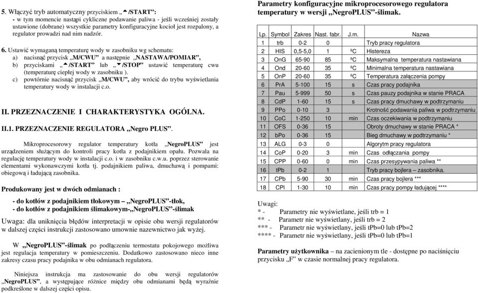 Ustawić wymaganą temperaturę wody w zasobniku wg schematu: a) nacisnąć przycisk M/CWU a następnie NASTAWA/POMIAR, b) przyciskami t/start lub 6/STOP ustawić temperaturę cwu (temperaturę ciepłej wody w