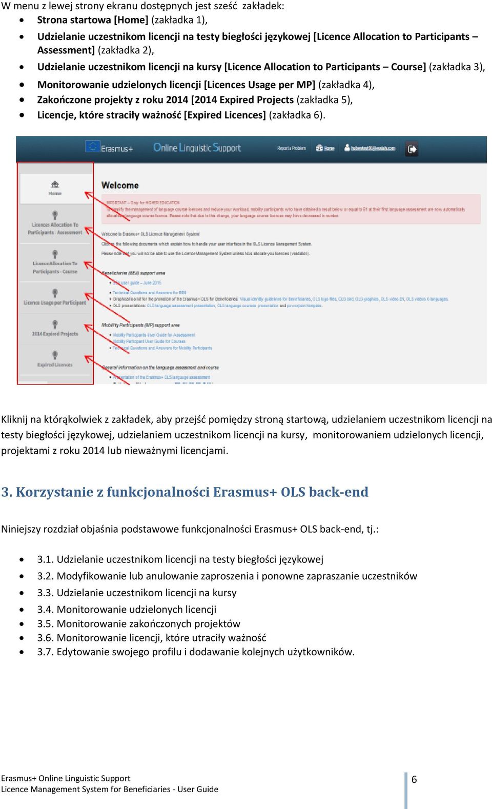 Zakończone projekty z roku 2014 [2014 Expired Projects (zakładka 5), Licencje, które straciły ważność [Expired Licences] (zakładka 6).