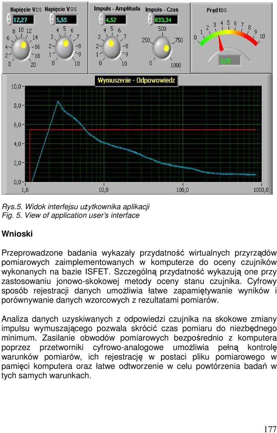 ISFET. Szczególną przydatność wykazują one przy zastosowaniu jonowo-skokowej metody oceny stanu czujnika.