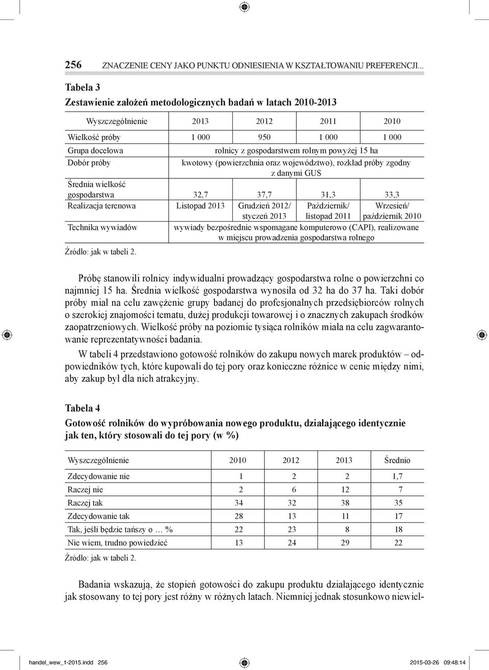 powyżej 15 ha Dobór próby kwotowy (powierzchnia oraz województwo), rozkład próby zgodny z danymi GUS Średnia wielkość gospodarstwa 32,7 37,7 31,3 33,3 Realizacja terenowa Listopad 2013 Grudzień 2012/