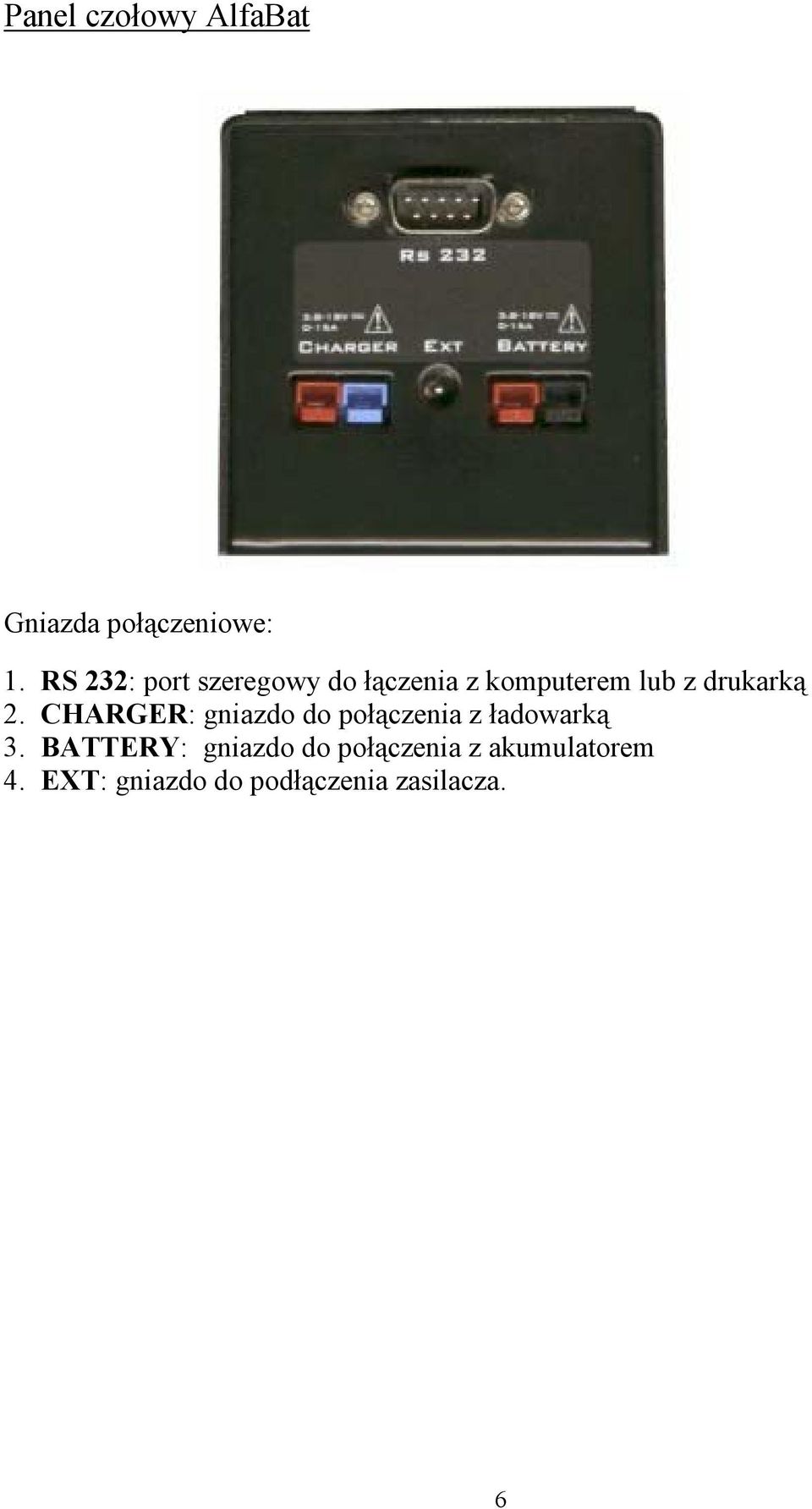 drukarką 2. CHARGER: gniazdo do połączenia z ładowarką 3.