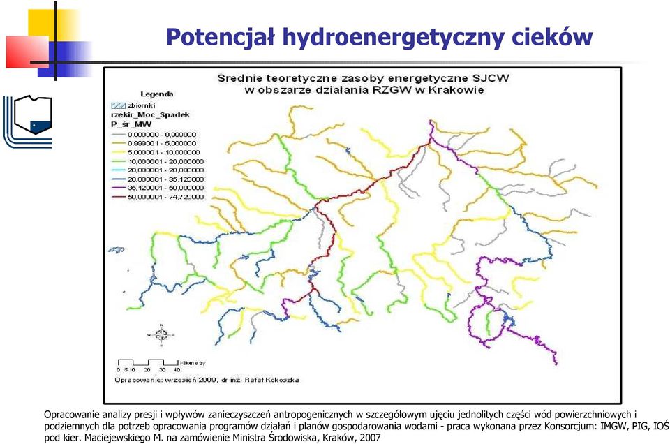 dla potrzeb opracowania programów działań i planów gospodarowania wodami - praca wykonana