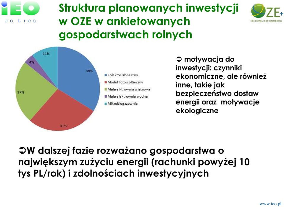 bezpieczeństwo dostaw energii oraz motywacje ekologiczne W dalszej fazie rozważano