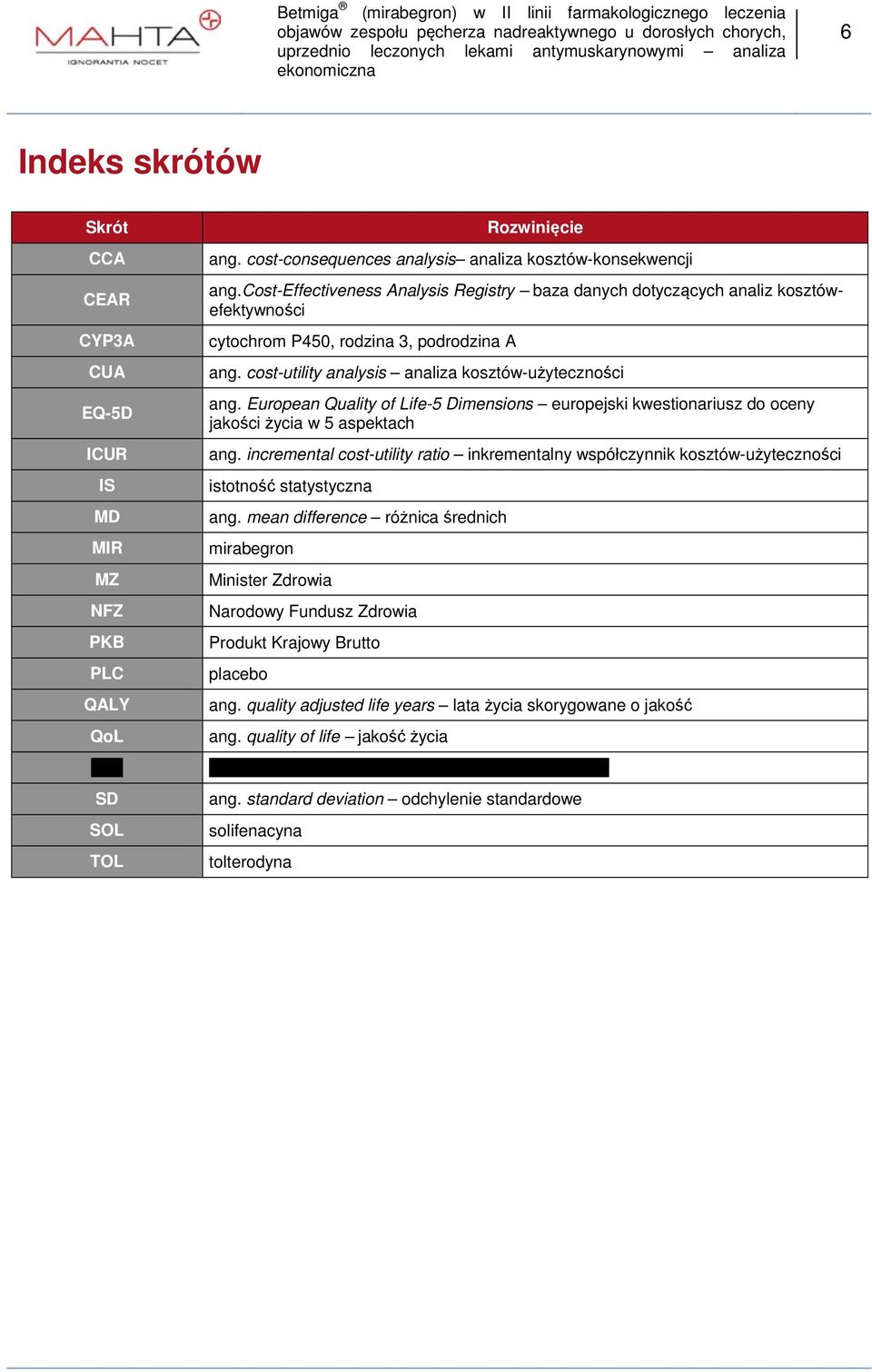 European Quality of Life-5 Dimensions europejski kwestionariusz do oceny jakości życia w 5 aspektach ang.