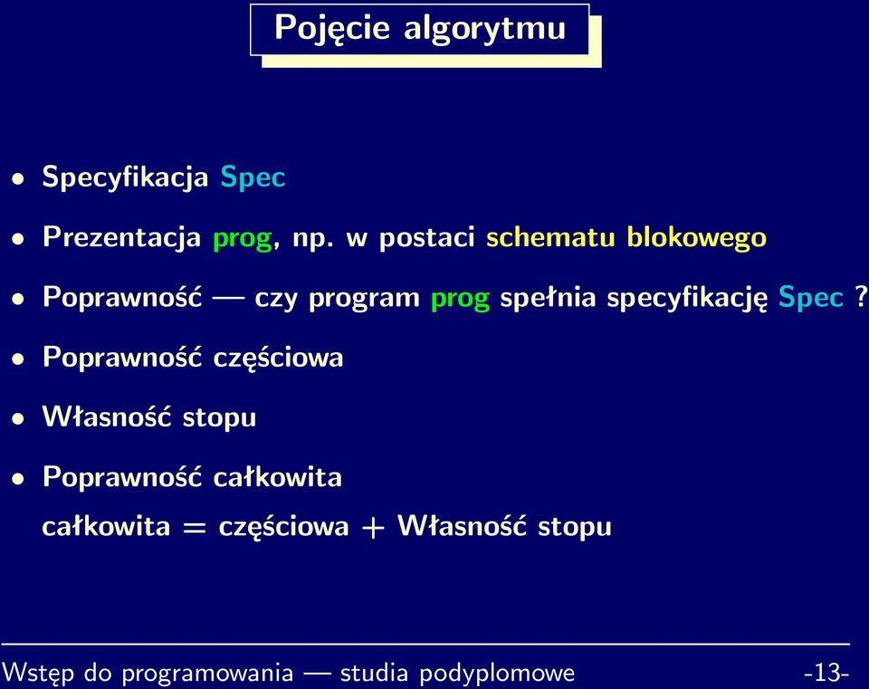 specyfikację Spec?